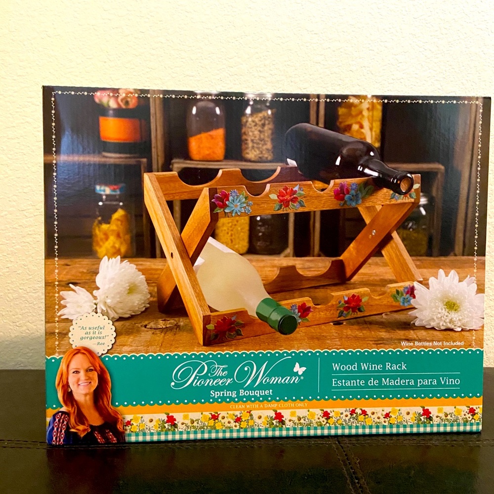 NEW Pioneer Woman wooden wine rack